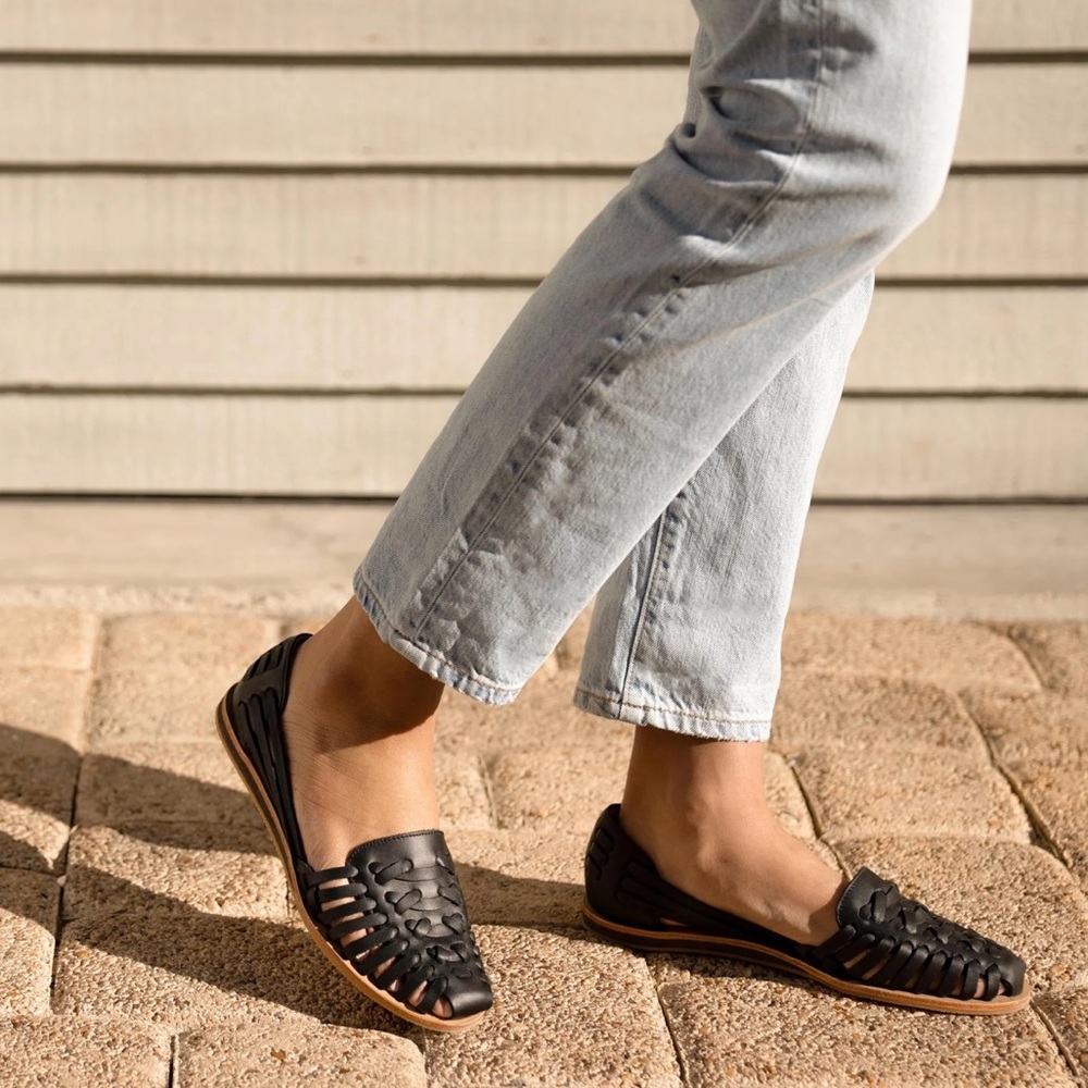 NISOLO BEST SELLER Huarache Sandal in Black